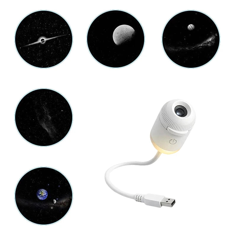 5 Slides B Emitting Color Mini Galaxy Star Projector Night Light for Room & Car