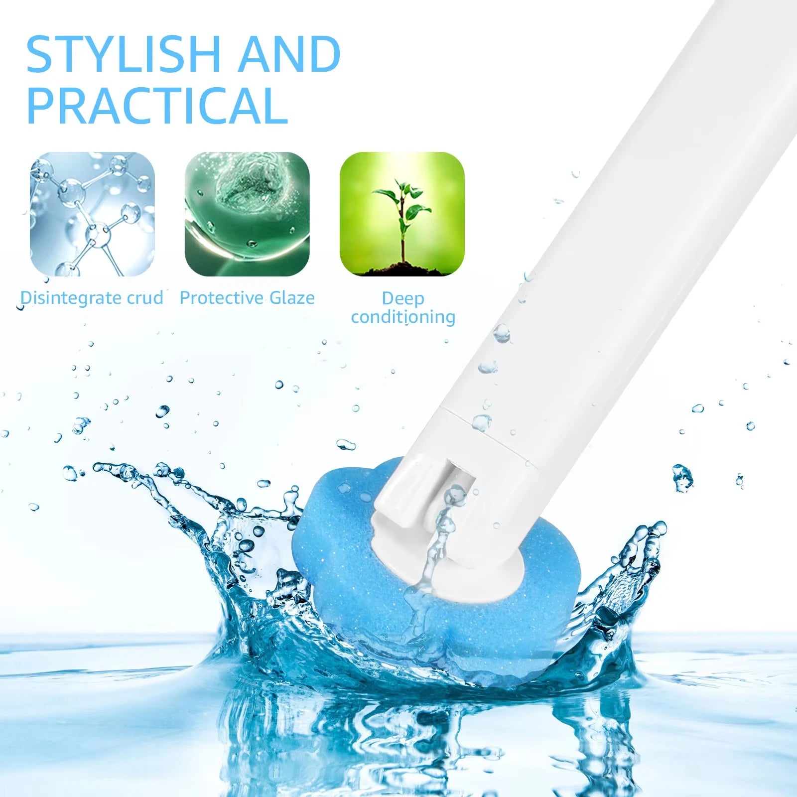 Disposable Head Toilet Brush Set With Long Handle