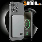 Gray 50000mAh Color Magnetic Wireless Power Bank PD Fast Charging With Display