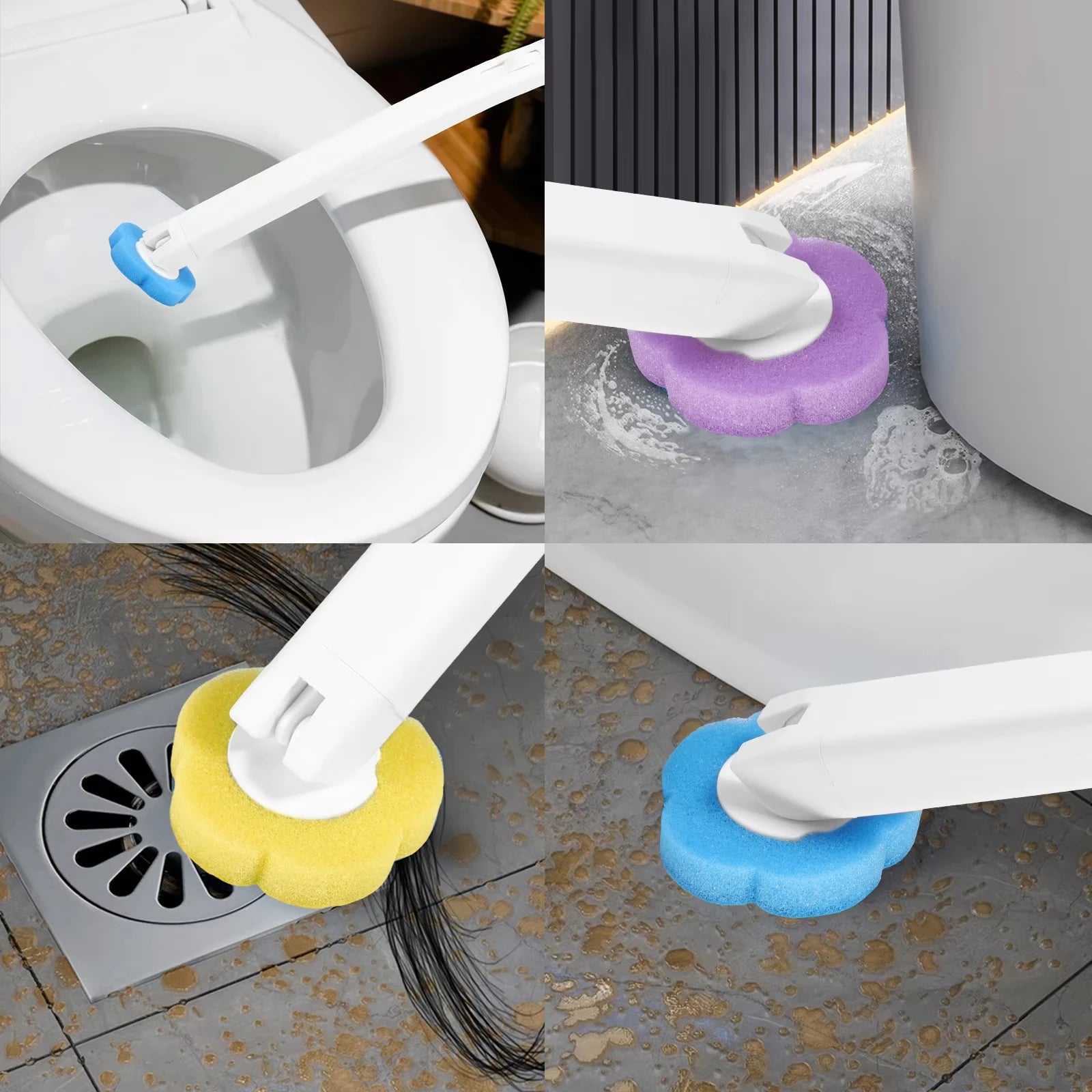 Disposable Head Toilet Brush Set With Long Handle