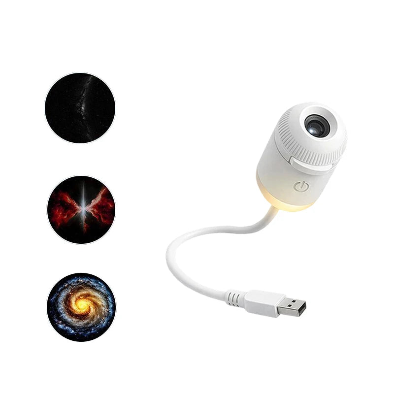3 Slides Emitting Color Mini Galaxy Star Projector Night Light for Room & Car